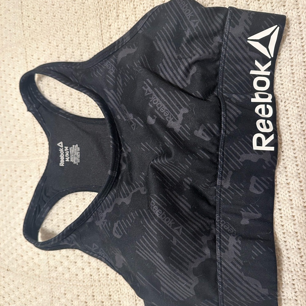 Reebok Black & Gray Racerback Sports Bra